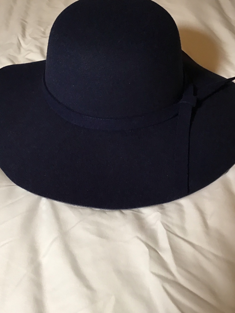 Wide Brim Felt Hat - Navy